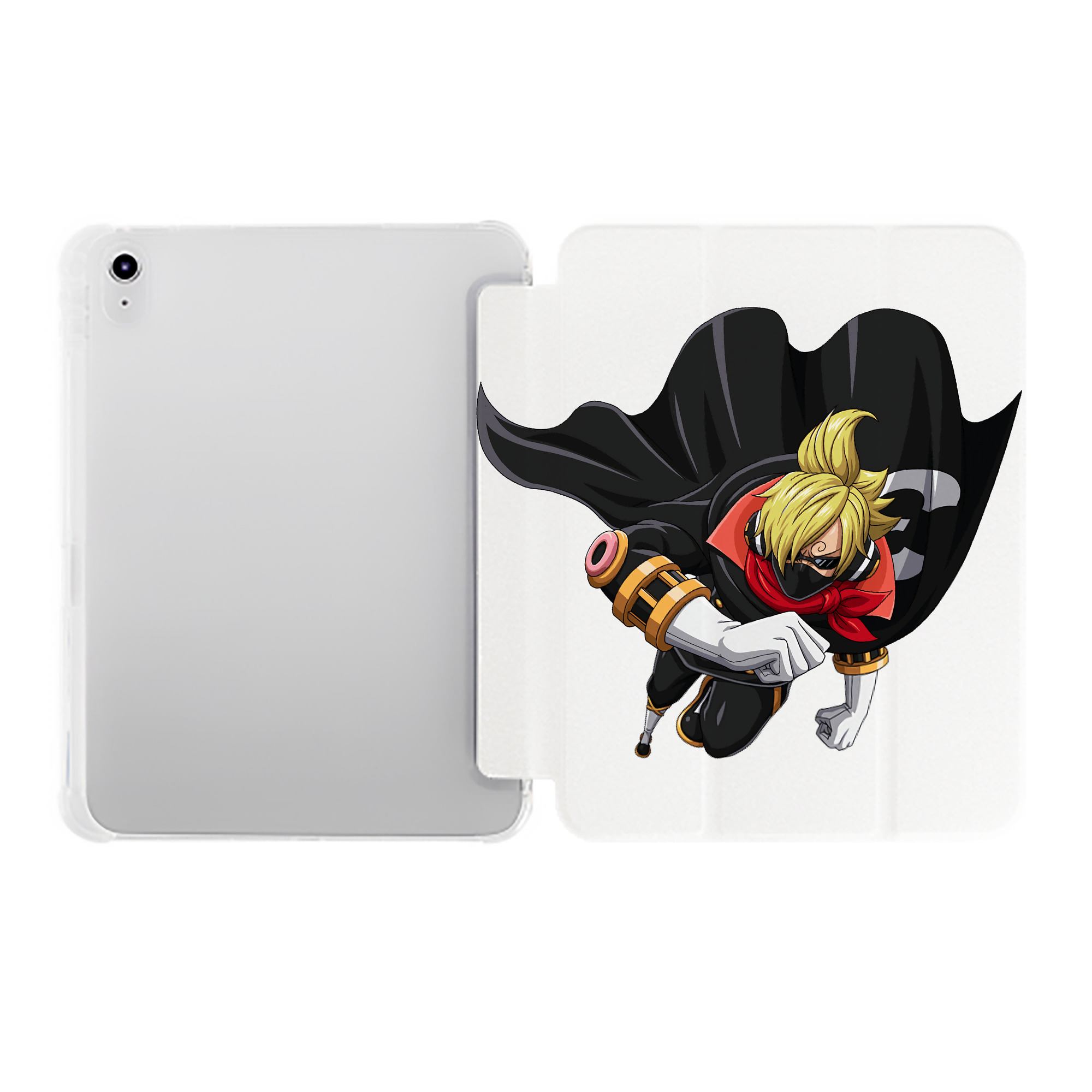 （画像用） ワンピース サンジ ONE PIECE Sanji IPad ケース ペン収納付き 三つ折りスタンド PUレザー×シリコン 対応機種9.5/10.5/10.9インチ